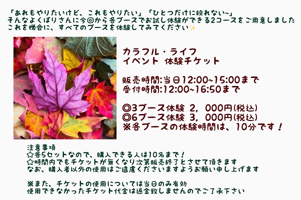 カラフルライフ第5回2019年9月23日イベント体験チケット