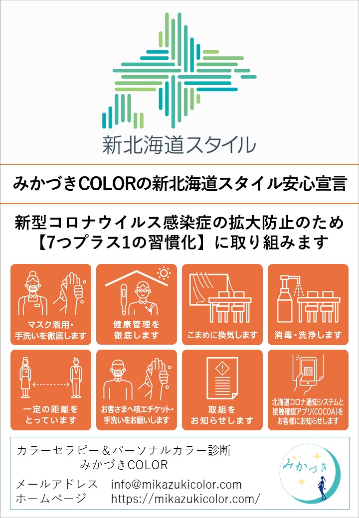 新北海道スタイル安心宣言7つプラス1の習慣化