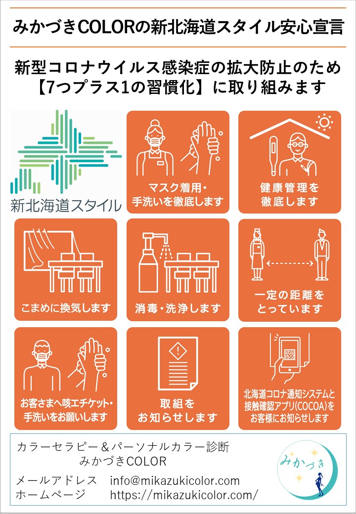 新北海道スタイル安心宣言7つプラス1の習慣化